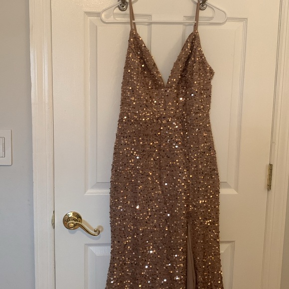 Sequin Long Party Dress - Picture 3 of 5